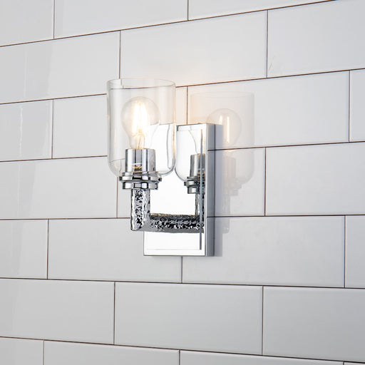 Lucas McKearn Rampart 1 Light Wall Sconce, Polished Chrome