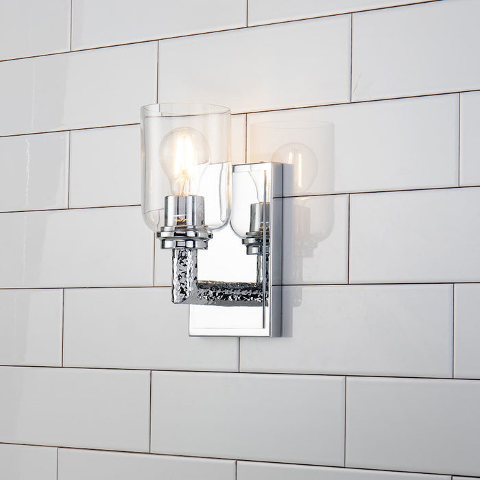 Lucas McKearn Rampart 1 Light Wall Sconce, Polished Chrome