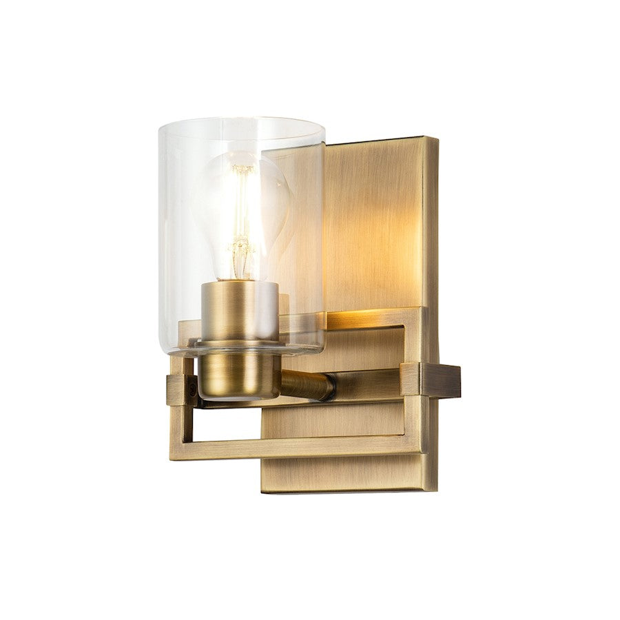 Lucas McKearn Estes 1 Light Wall Sconce, Antique Brass - BB90117ATB-1