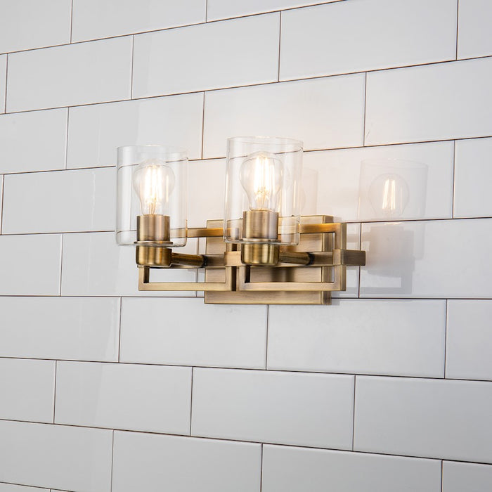 Lucas McKearn Estes 2 Light Bath/Vanity, Antique Brass