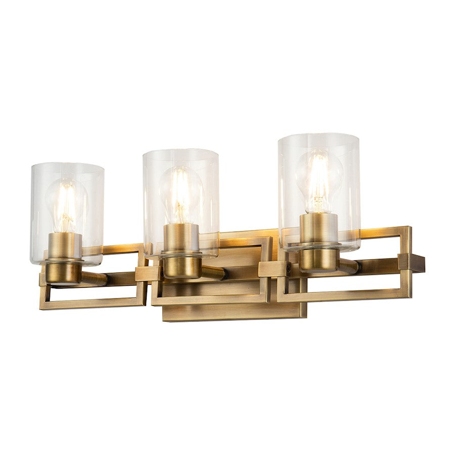 Lucas McKearn Estes 3 Light Bath/Vanity, Antique Brass - BB90117ATB-3