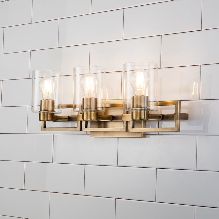 Lucas McKearn Estes 3 Light Bath/Vanity, Antique Brass