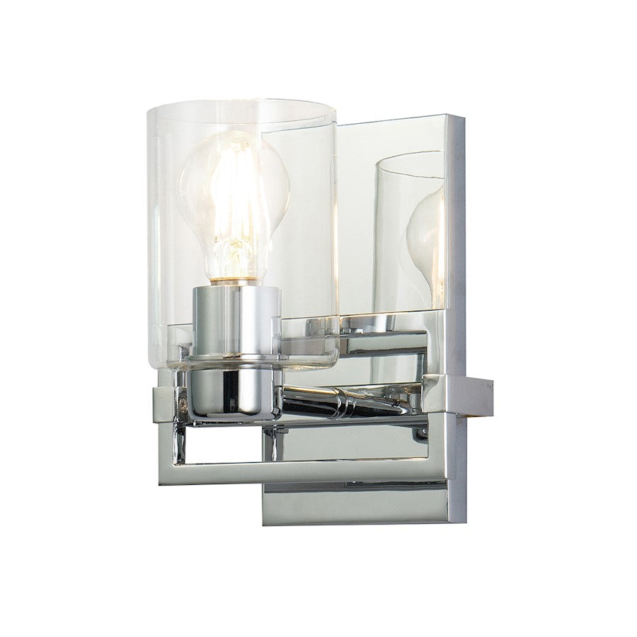 Lucas McKearn Estes 1 Light Wall Sconce, Polished Chrome - BB90117PC-1
