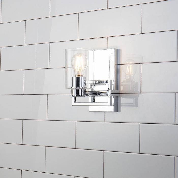 Lucas McKearn Estes 1 Light Wall Sconce, Polished Chrome