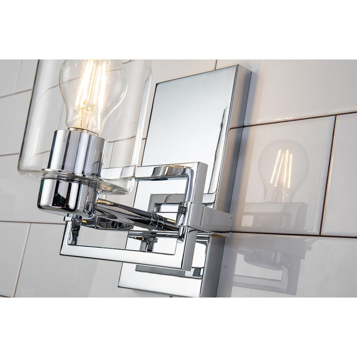 Lucas McKearn Estes 1 Light Wall Sconce, Polished Chrome