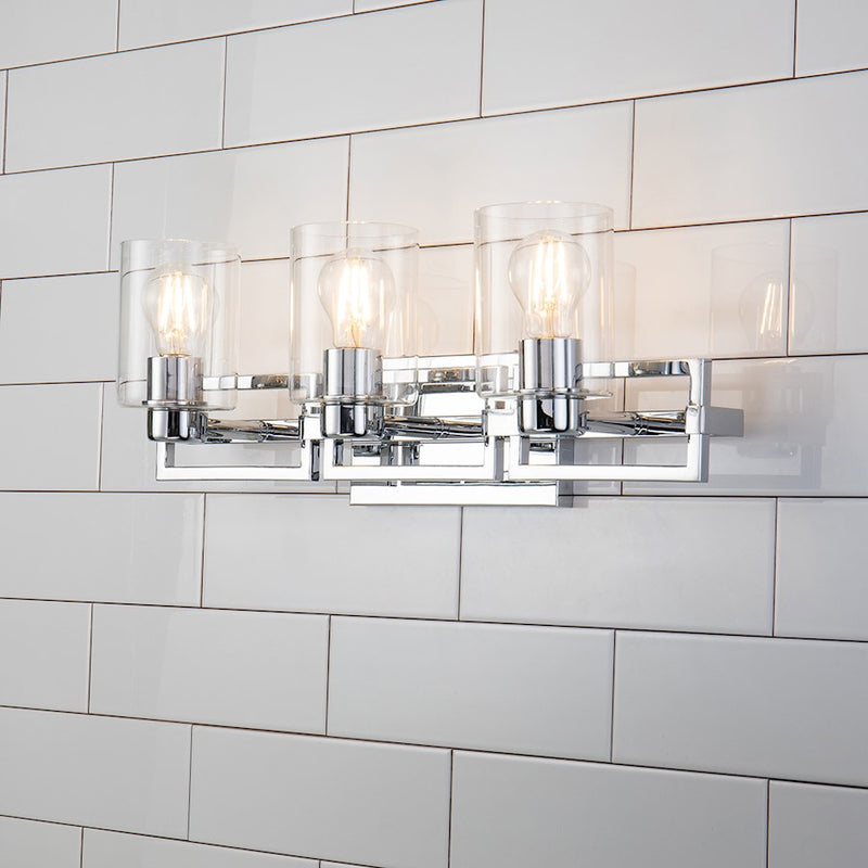 Lucas McKearn Estes 3 Light Bath/Vanity, Polished Chrome