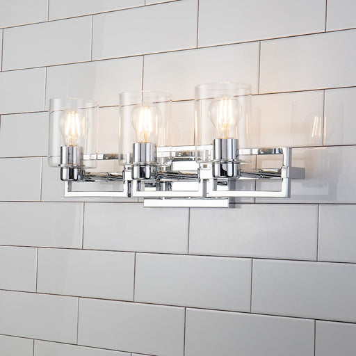 Lucas McKearn Estes 3 Light Bath/Vanity, Polished Chrome