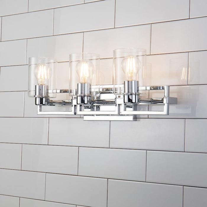 Lucas McKearn Estes 3 Light Bath/Vanity, Polished Chrome