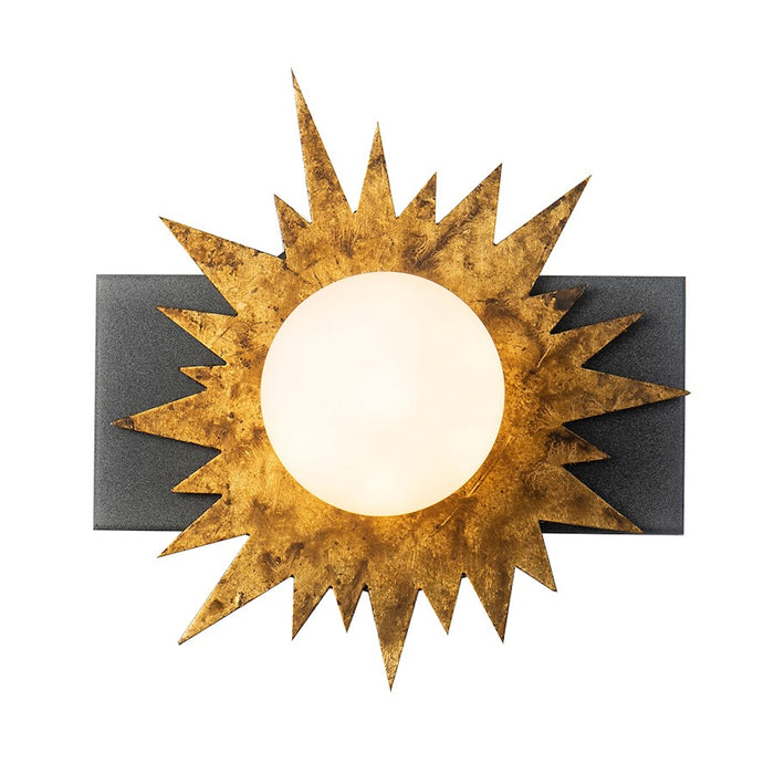 Lucas McKearn Soleil 1 Light Wall Sconce, Weathered Zinc/Gold - BB90417-1