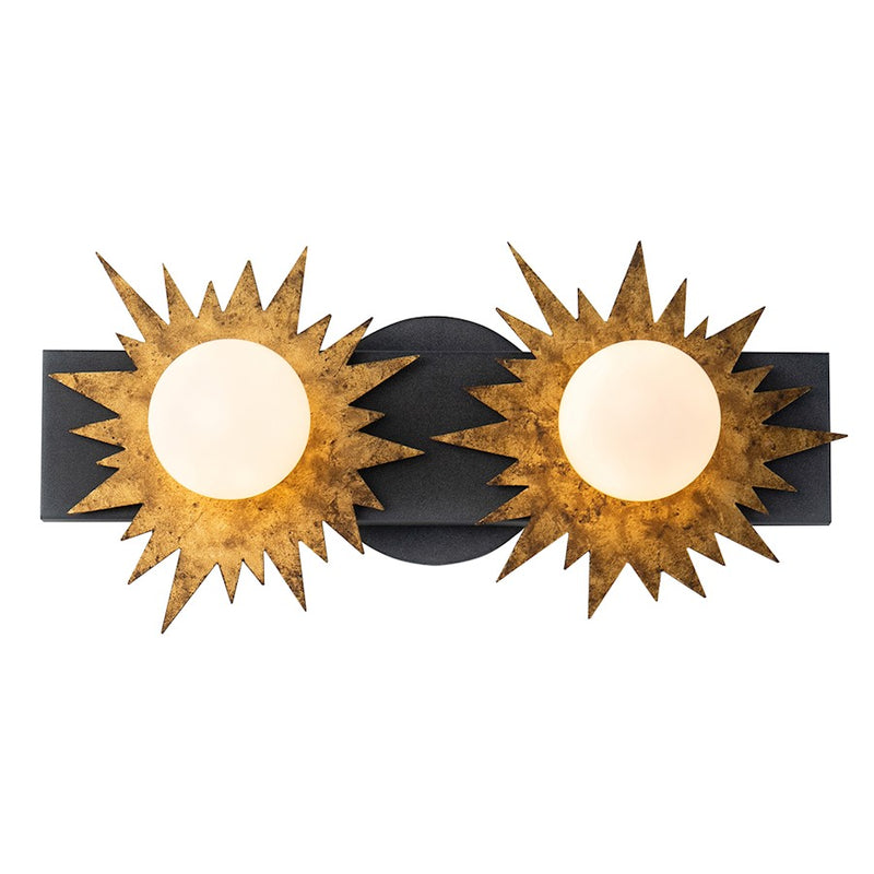 Lucas McKearn Soleil 2 Light Bath/Vanity, Weathered Zinc/Gold - BB90417-2
