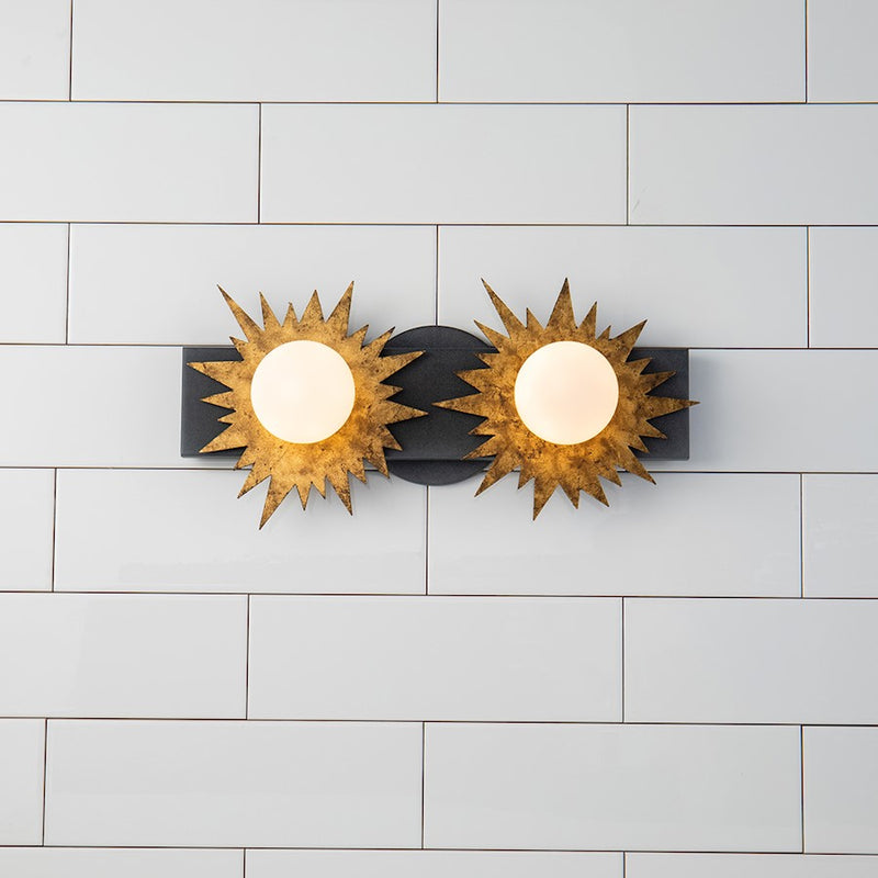 Lucas McKearn Soleil 2 Light Bath/Vanity, Weathered Zinc/Gold