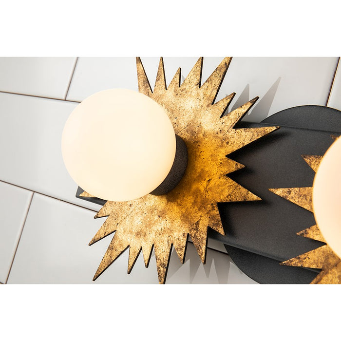 Lucas McKearn Soleil 2 Light Bath/Vanity, Weathered Zinc/Gold