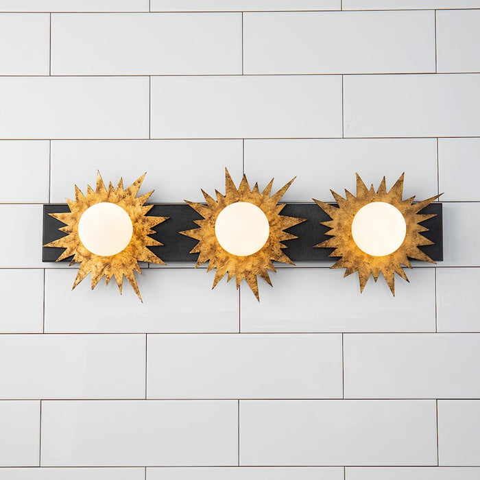 Lucas McKearn Soleil 3 Light Bath/Vanity, Weathered Zinc/Gold