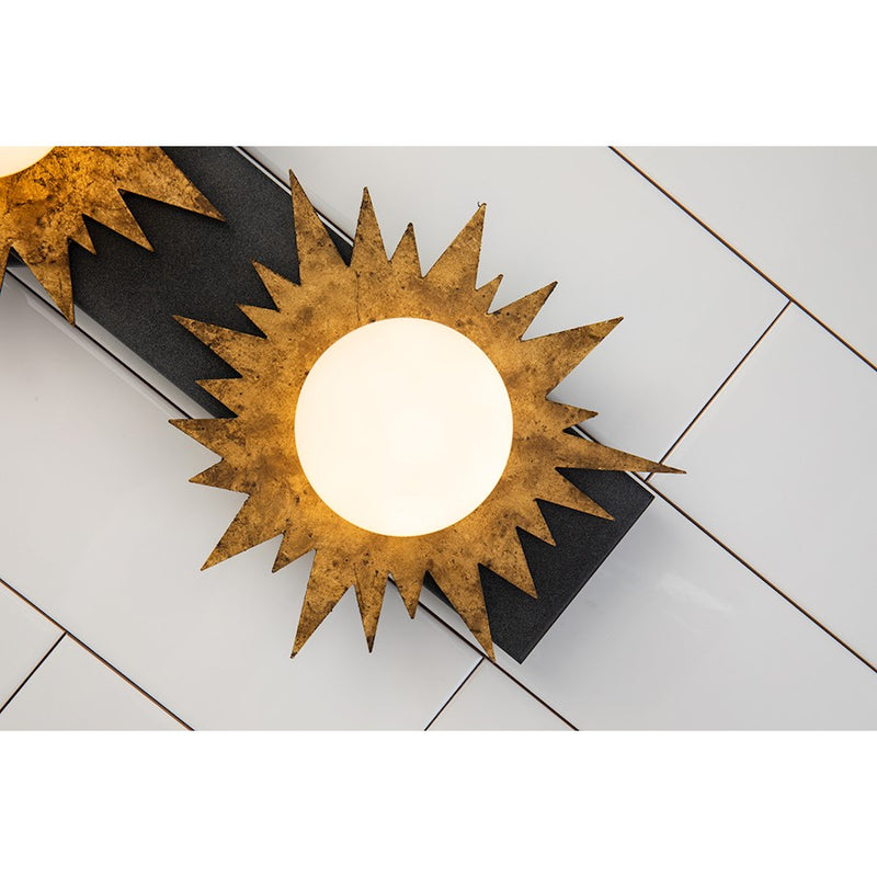 Lucas McKearn Soleil 3 Light Bath/Vanity, Weathered Zinc/Gold