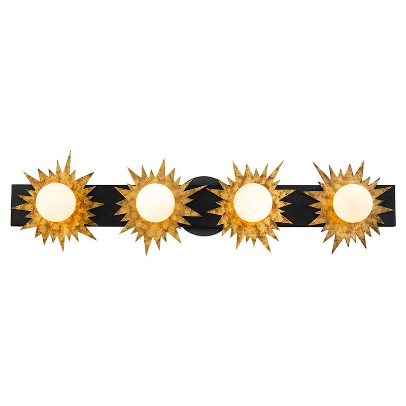 Lucas McKearn Soleil 4 Light Bath/Vanity, Weathered Zinc/Gold - BB90417-4