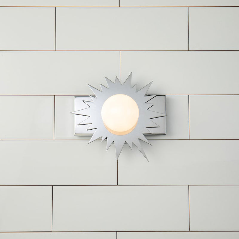 Lucas McKearn Soleil 1 Light Wall Sconce, Polished Chrome