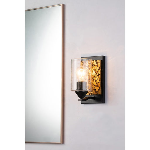 Lucas McKearn Bocage 1 Light Wall Sconce, Matte Black/Gold