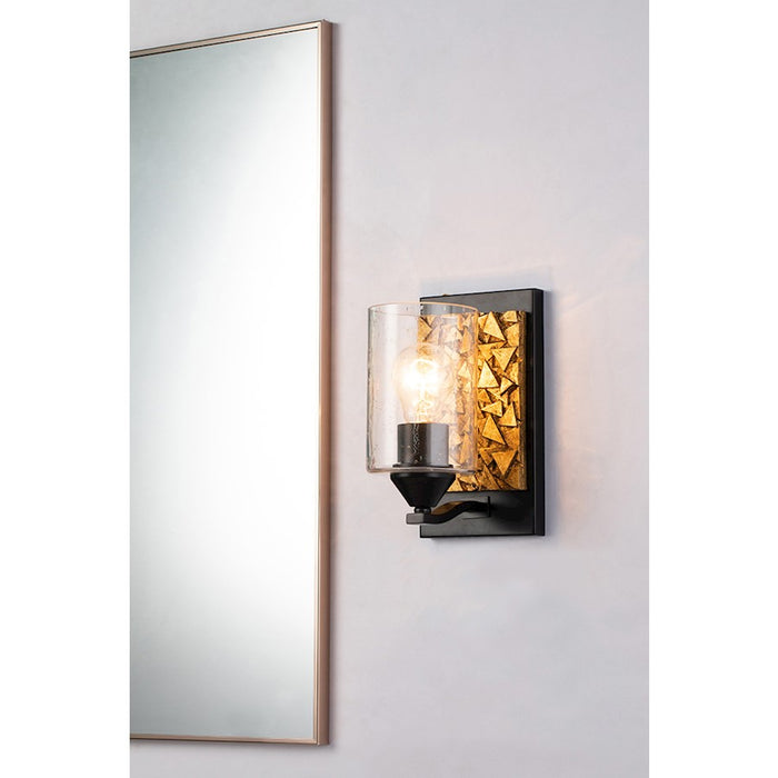 Lucas McKearn Bocage 1 Light Wall Sconce, Matte Black/Gold
