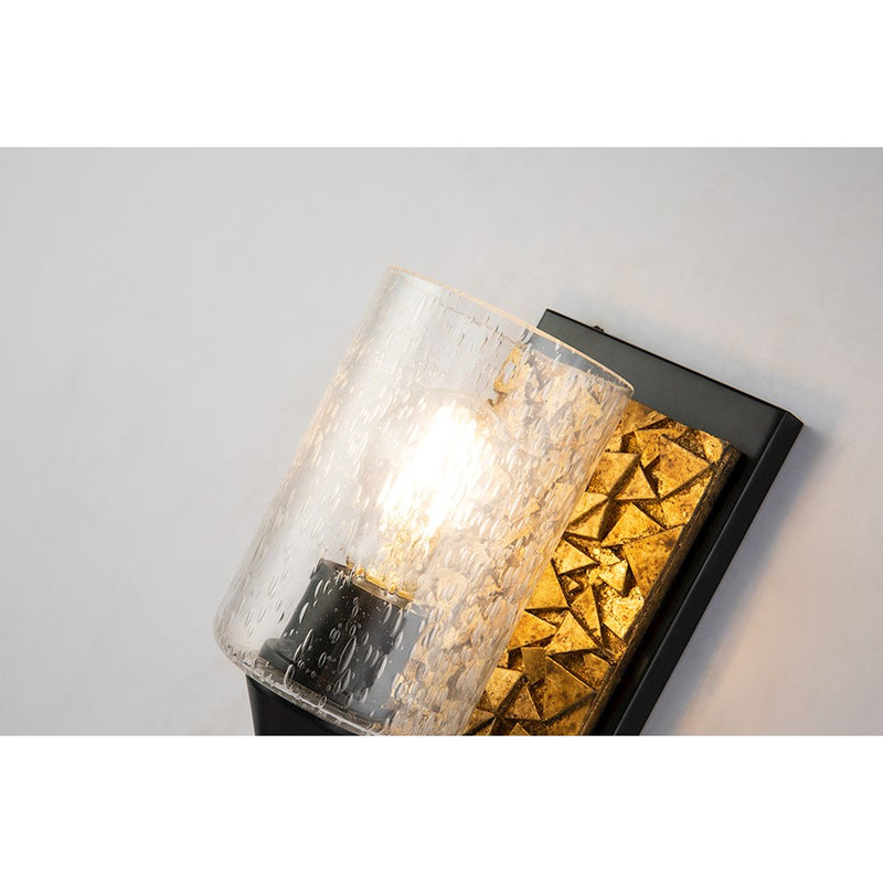 Lucas McKearn Bocage 1 Light Wall Sconce, Matte Black/Gold