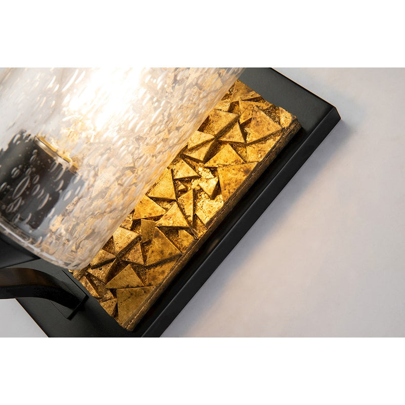 Lucas McKearn Bocage 1 Light Wall Sconce, Matte Black/Gold
