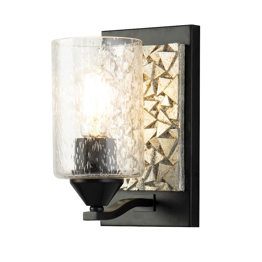 Lucas McKearn Bocage 1 Light Wall Sconce, Matte Black/Silver - BB90586MB-1B1S