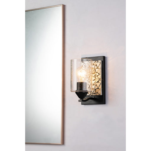 Lucas McKearn Bocage 1 Light Wall Sconce, Matte Black/Silver