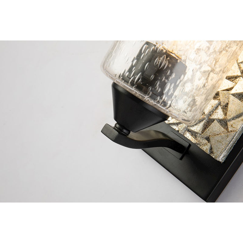 Lucas McKearn Bocage 1 Light Wall Sconce, Matte Black/Silver