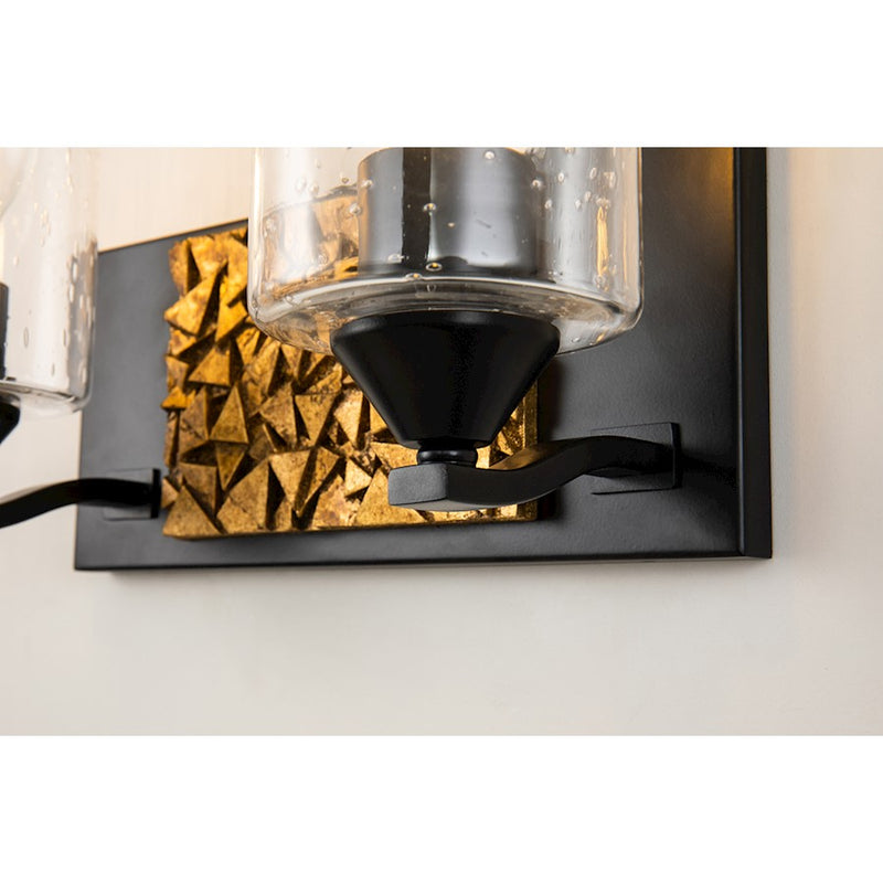 Lucas McKearn Bocage 2 Light Bath/Vanity, Matte Black/Gold