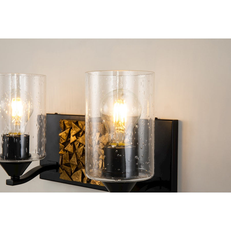 Lucas McKearn Bocage 2 Light Bath/Vanity, Matte Black/Gold
