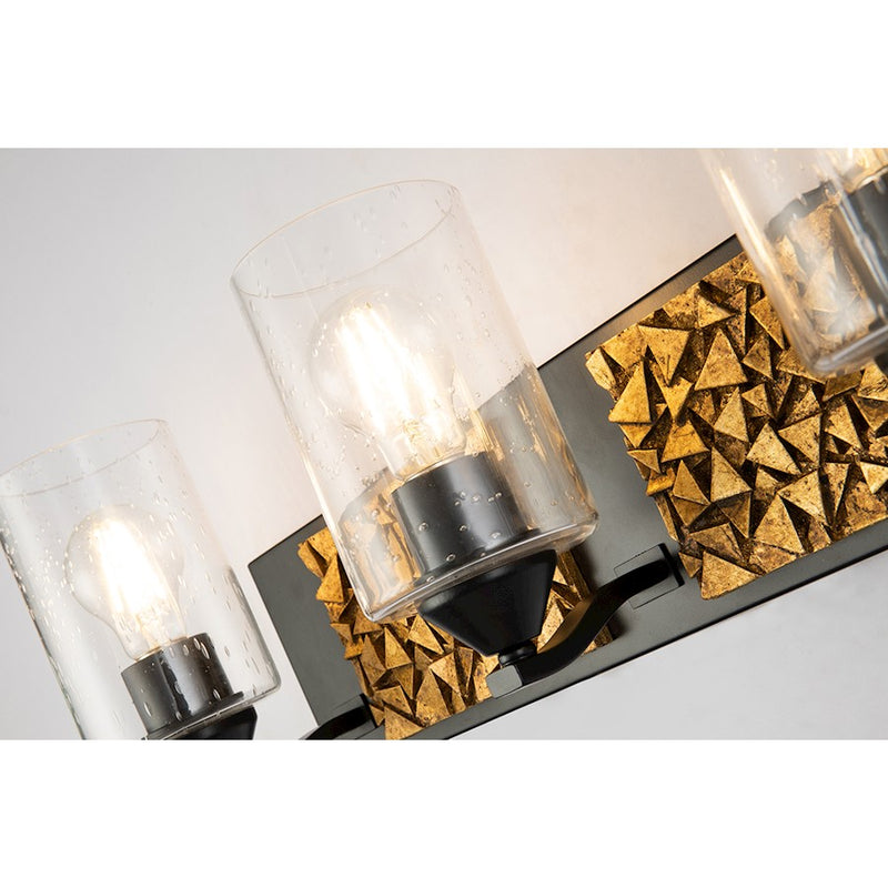 Lucas McKearn Bocage 3 Light Bath/Vanity, Matte Black/Gold