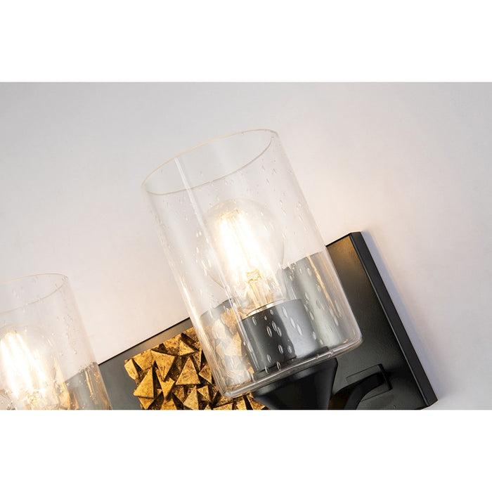 Lucas McKearn Bocage 3 Light Bath/Vanity, Matte Black/Gold