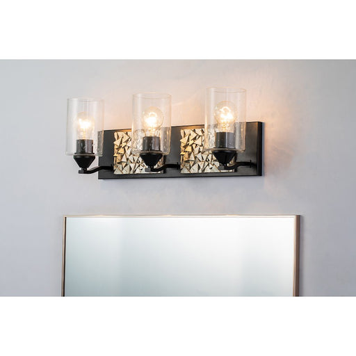Lucas McKearn Bocage 3 Light Bath/Vanity, Matte Black/Silver
