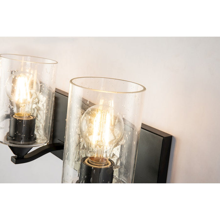 Lucas McKearn Bocage 3 Light Bath/Vanity, Matte Black/Silver