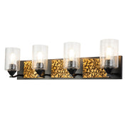 Lucas McKearn Bocage 4 Light Bath/Vanity, Matte Black/Gold - BB90586MB-4B1G