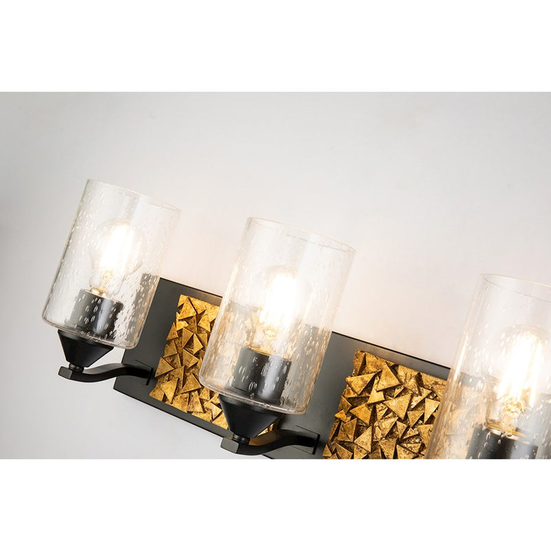 Lucas McKearn Bocage 4 Light Bath/Vanity, Matte Black/Gold