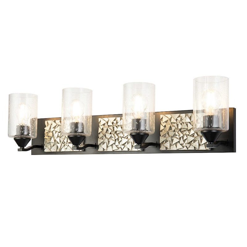 Lucas McKearn Bocage 4 Light Bath/Vanity, Matte Black/Silver - BB90586MB-4B1S