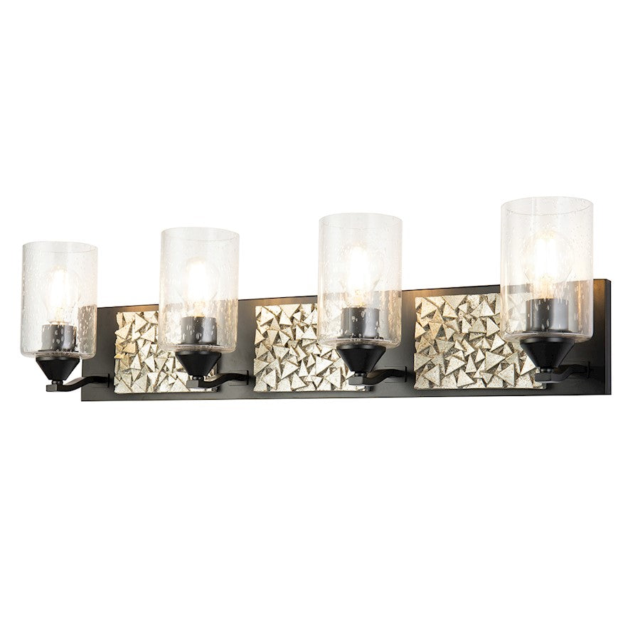 Lucas McKearn Bocage 4 Light Bath/Vanity, Matte Black/Silver - BB90586MB-4B1S