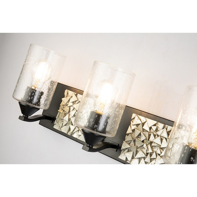 Lucas McKearn Bocage 4 Light Bath/Vanity, Matte Black/Silver