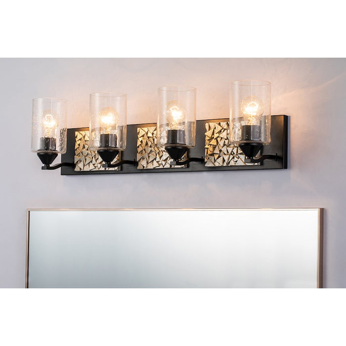 Lucas McKearn Bocage 4 Light Bath/Vanity, Matte Black/Silver