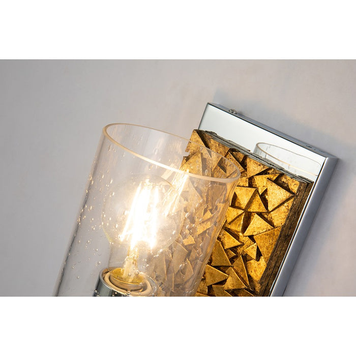 Lucas McKearn Bocage 1 Light Wall Sconce, Polished Chrome/Gold