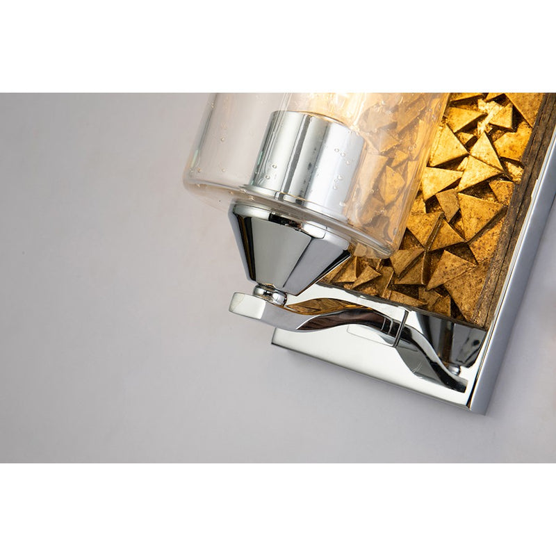 Lucas McKearn Bocage 1 Light Wall Sconce, Polished Chrome/Gold