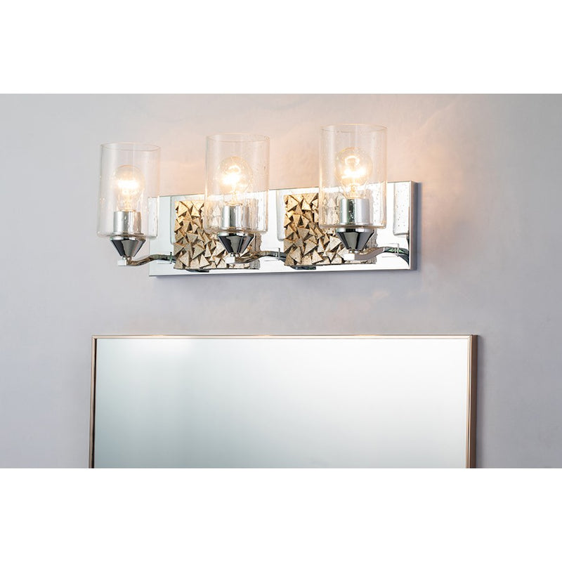 Lucas McKearn Bocage 3Lt Bath/Vanity, Polished Chrome/Silver