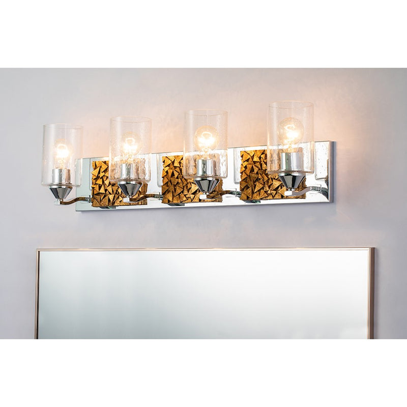 Lucas McKearn Bocage 4 Light Bath/Vanity, Polished Chrome/Gold