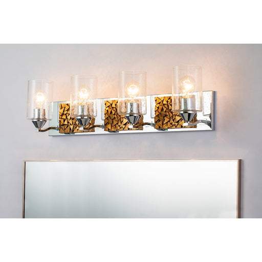 Lucas McKearn Bocage 4 Light Bath/Vanity, Polished Chrome/Gold
