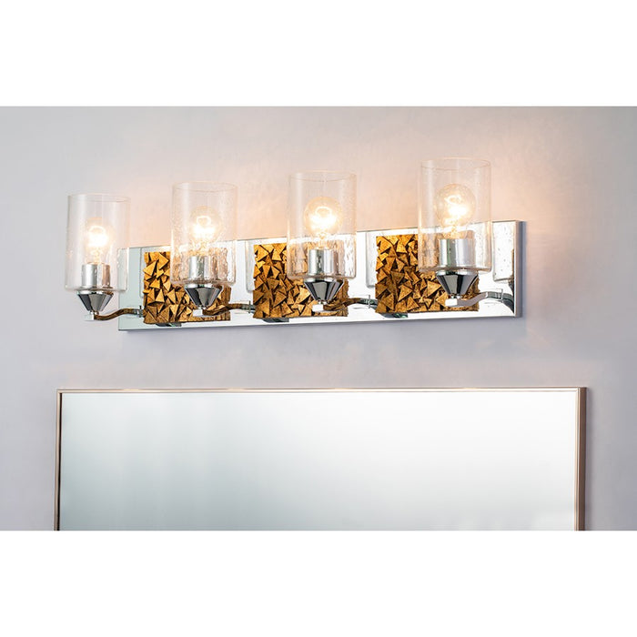 Lucas McKearn Bocage 4 Light Bath/Vanity, Polished Chrome/Gold