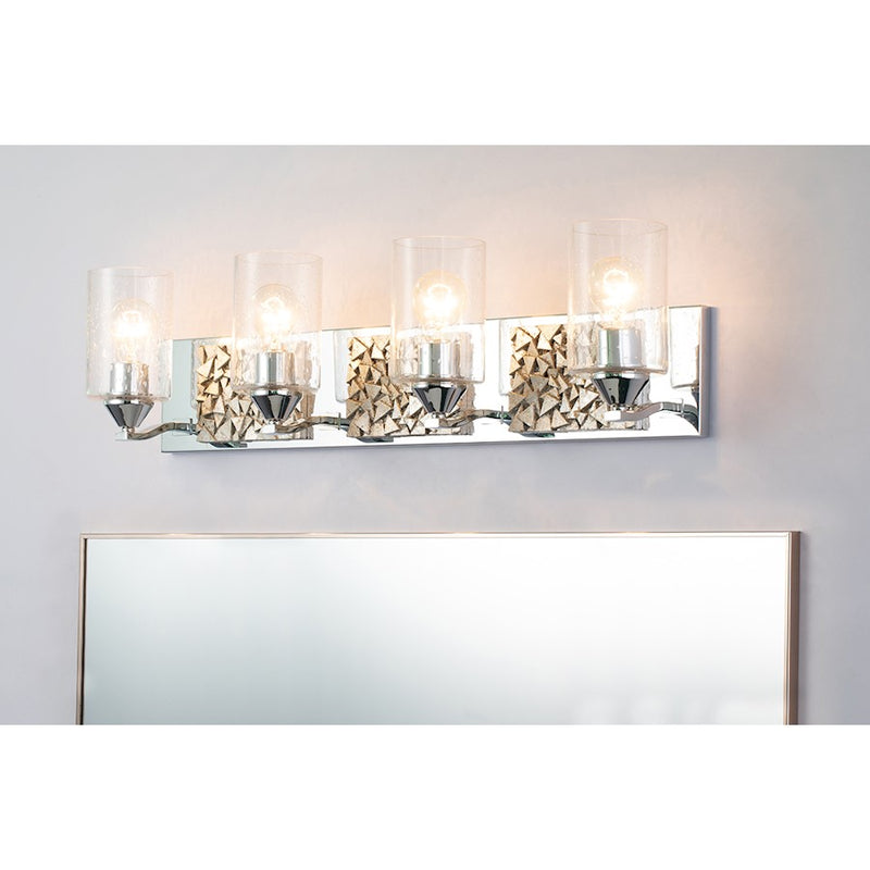 Lucas McKearn Bocage 4Lt Bath/Vanity, Polished Chrome/Silver