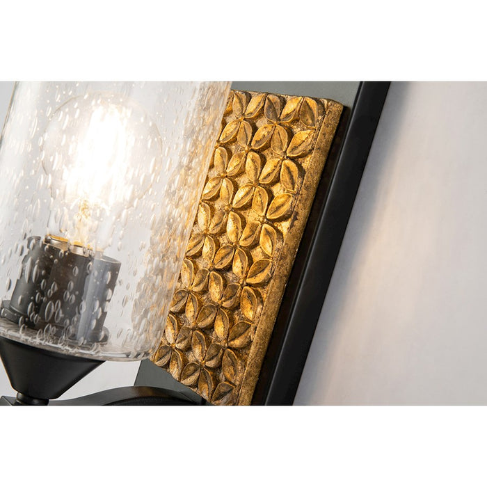 Lucas McKearn Arcadia 1 Light Wall Sconce, Matte Black/Gold
