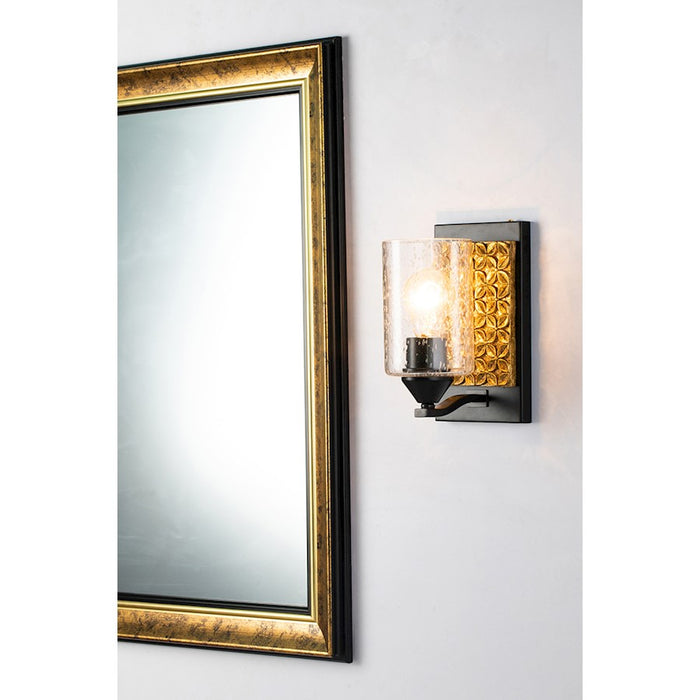 Lucas McKearn Arcadia 1 Light Wall Sconce, Matte Black/Gold