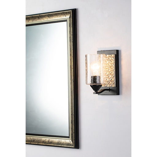Lucas McKearn Arcadia 1 Light Wall Sconce, Matte Black/Silver