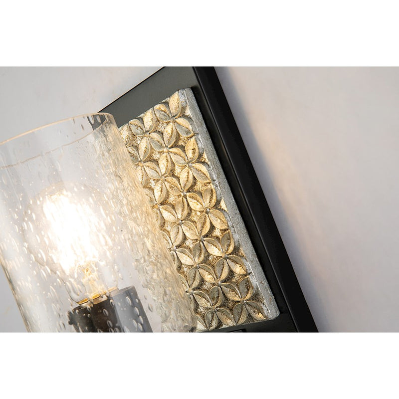 Lucas McKearn Arcadia 1 Light Wall Sconce, Matte Black/Silver